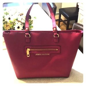 Hot Pink Juicy Couture Leather Tote Bag